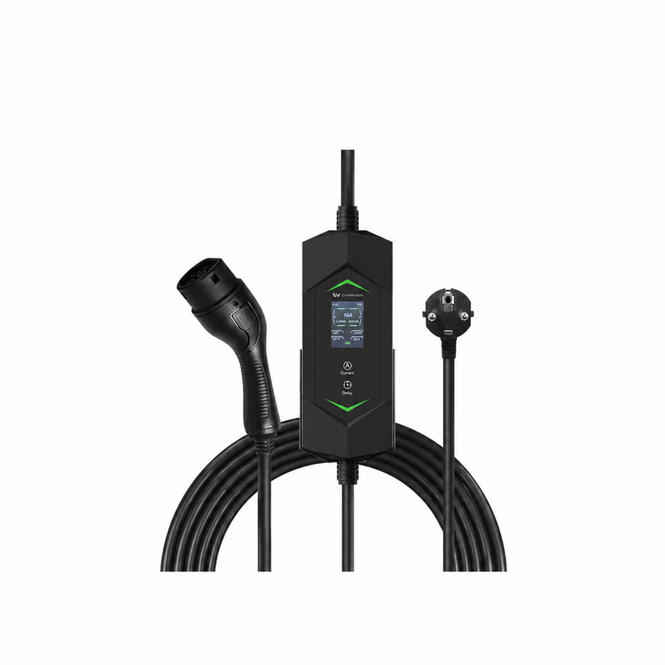 Bar2Charge B5 Taşınabilir Ev Tipi Şarj Cihazı Type 2 3.7 kW 1 Faz 6-16A Ayarlanabilir Akım Uygulama Kontrollü IP65 (5 Metre)